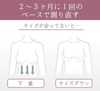 サイズが合わないブラジャーは下垂やサイズダウンの原因になる